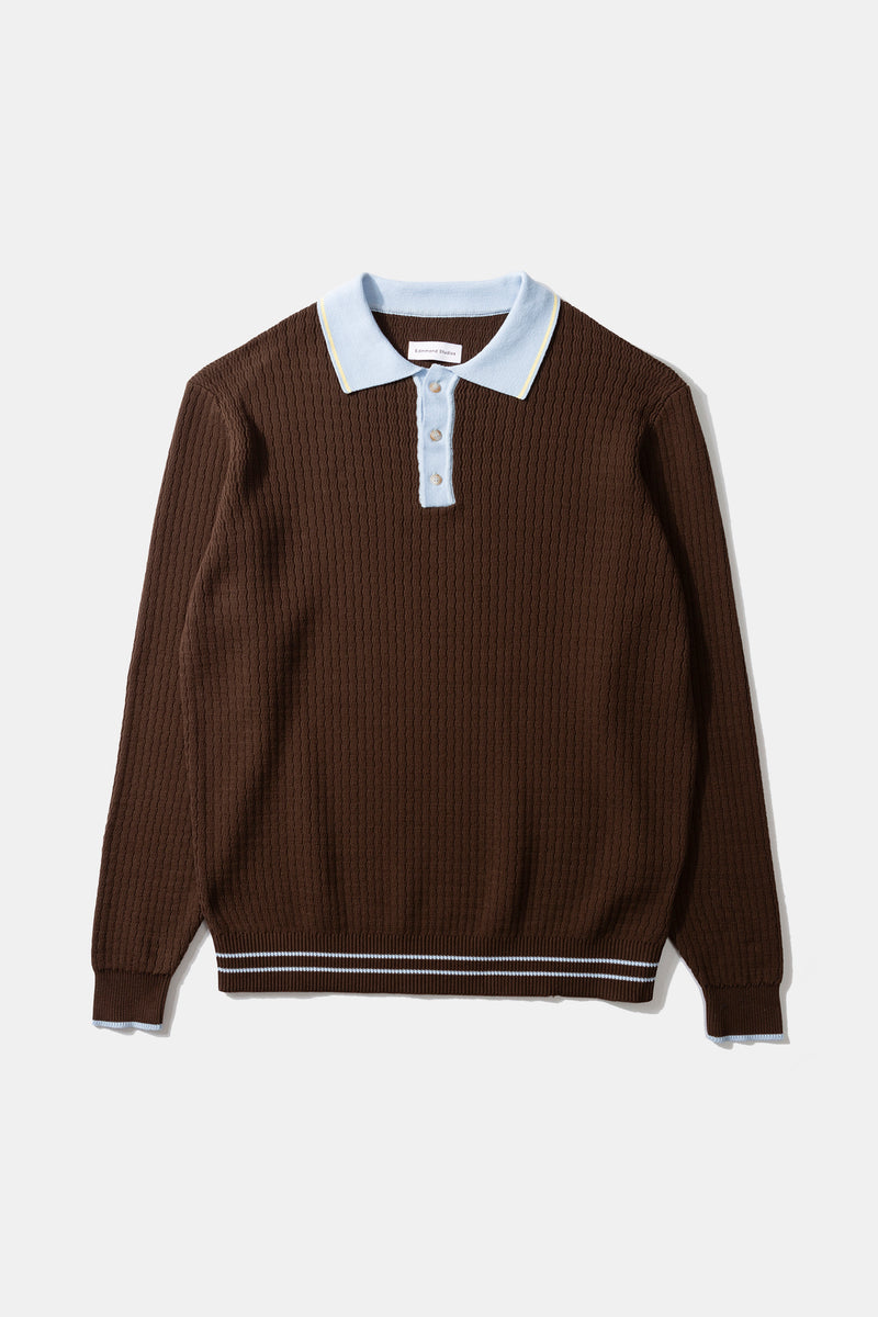 KNITTED POLO CHOCOLATE