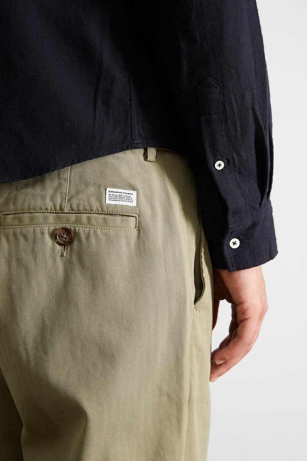 CHINO HERRINGBONE PLAIN KHAKI