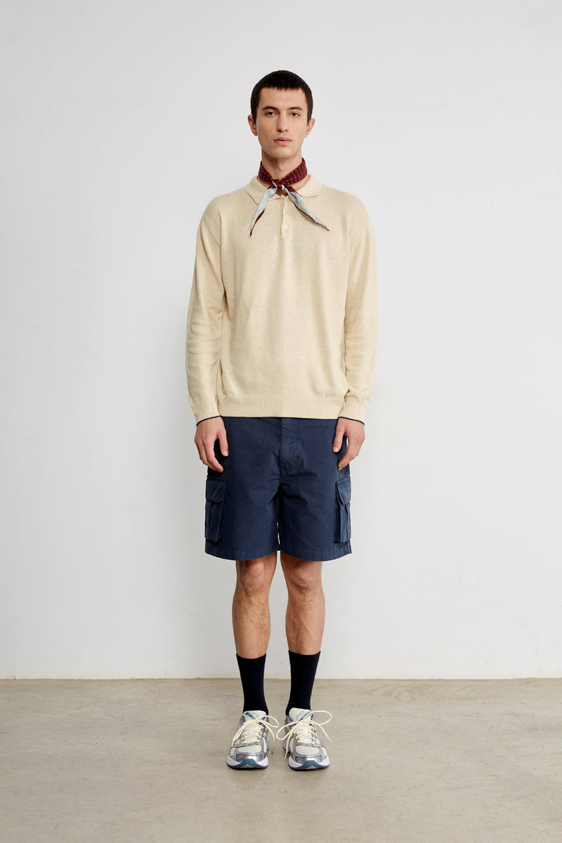 KNITTED POLO BEIGE