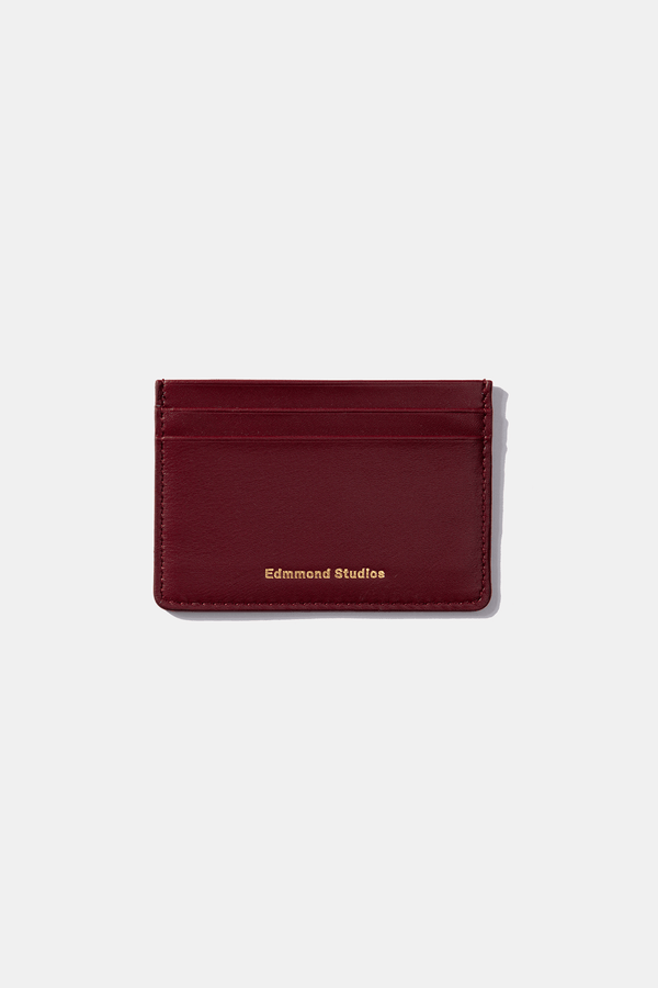 FOLD CARD HOLDER PLAIN BORDEAUX
